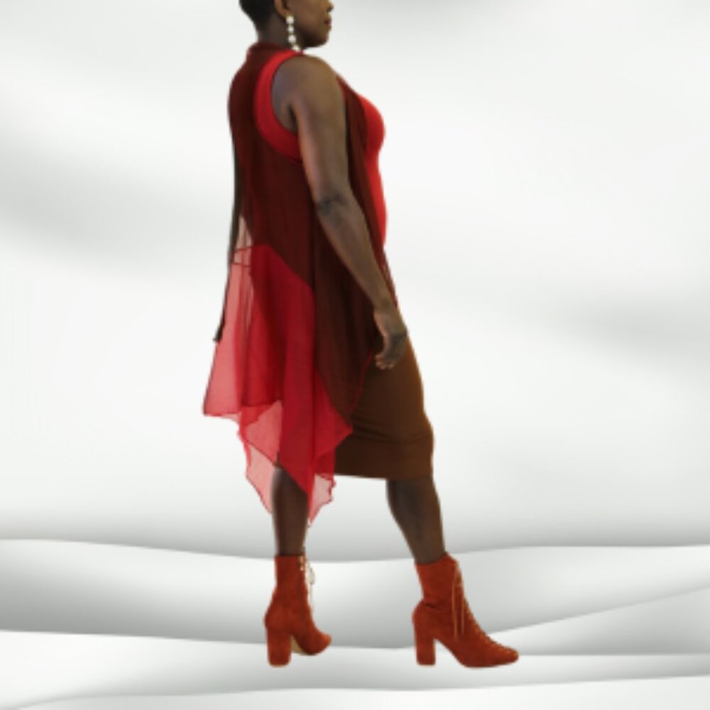 CRANBERRY/CHESNUT SILK VEST